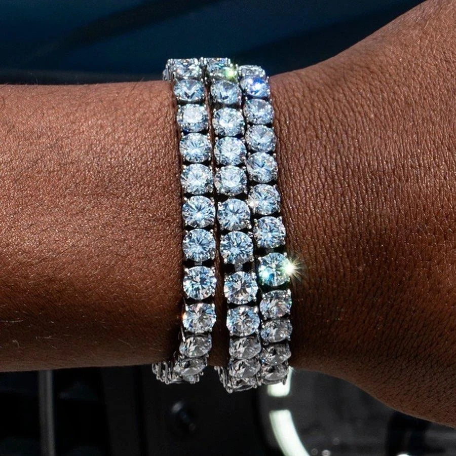 Iced Out Tennis Bracelet – 3/4/5mm Cubic Zirconia Hip-Hop Jewelry for Men