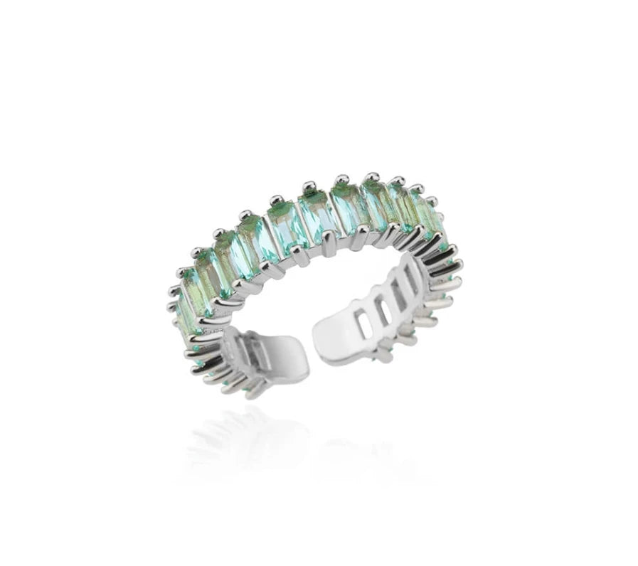 Men’s Gold Cubic Zirconia Square Ring – Stainless Steel Luxury Wedding Jewelry