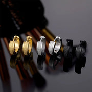 Men’s 18K Gold-Plated Stainless Steel Matte Hoop Earrings – Hypoallergenic & Durable - Gemora