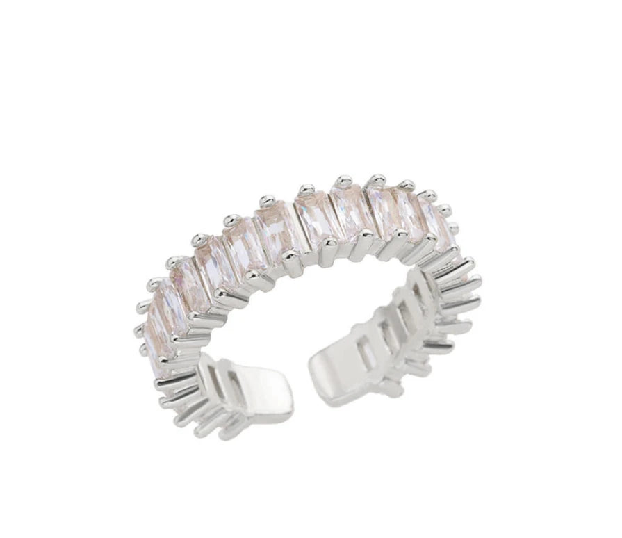 Men’s Gold Cubic Zirconia Square Ring – Stainless Steel Luxury Wedding Jewelry