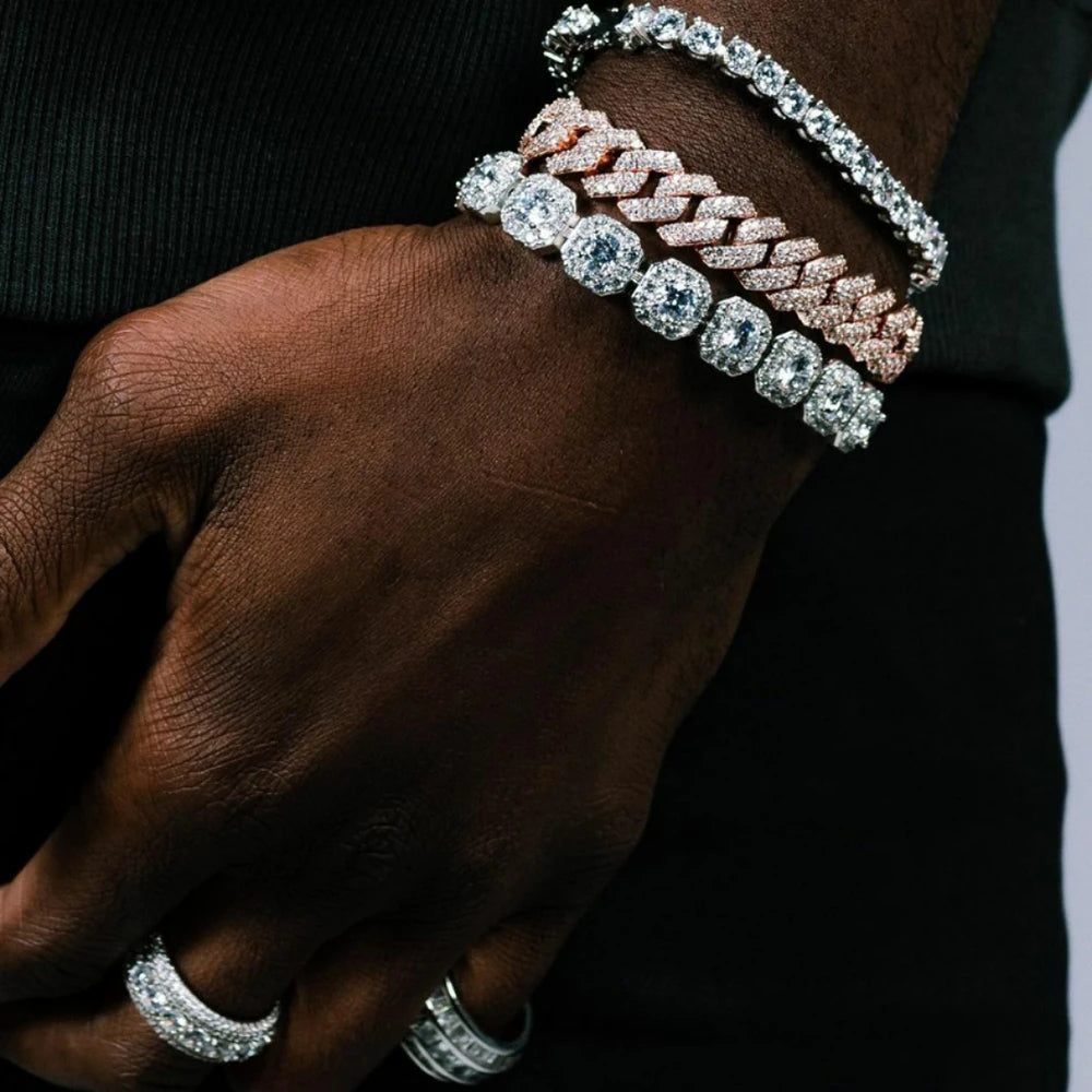 Iced Out Tennis Chain Necklace – 18K Gold Plated Hip Hop Jewelry with Cubic Zirconia