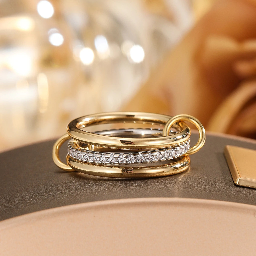 Two-Tone Stacking Ring – Hypoallergenic Copper Jewelry for Women