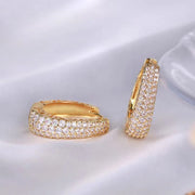 Luxury Gold Hoop Earrings with CZ Stones – Women’s Statement Circle Jewelry - Gemora