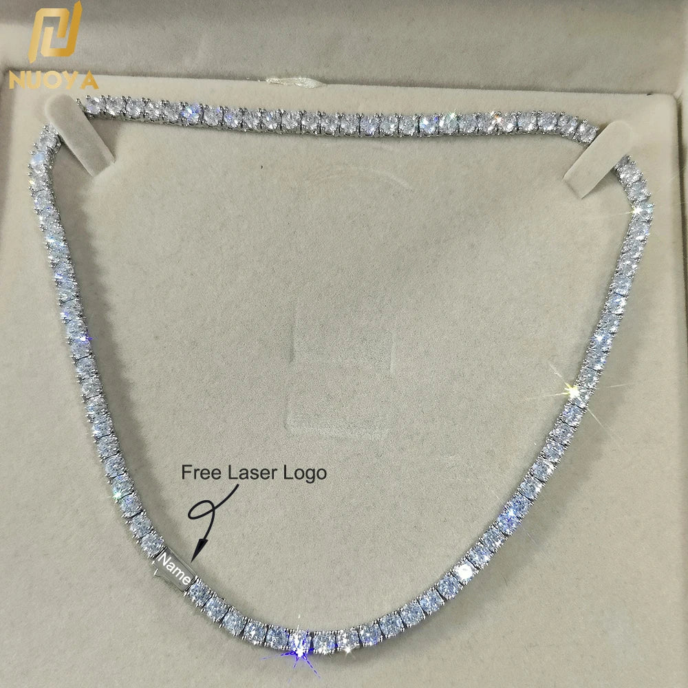 Iced Out Tennis Chain Necklace – 18K Gold Plated Hip Hop Jewelry with Cubic Zirconia