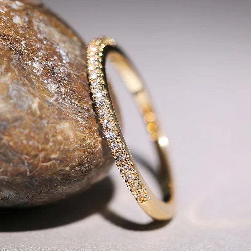 Minimalist Thin Ring – Huitan Cubic Zircon Jewelry for Women
