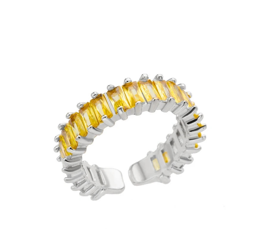 Men’s Gold Cubic Zirconia Square Ring – Stainless Steel Luxury Wedding Jewelry