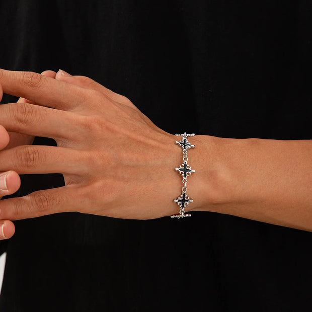 Punk Black Drip Oil Cross Bracelet – Hip Hop Chain Charm Jewelry - Gemora