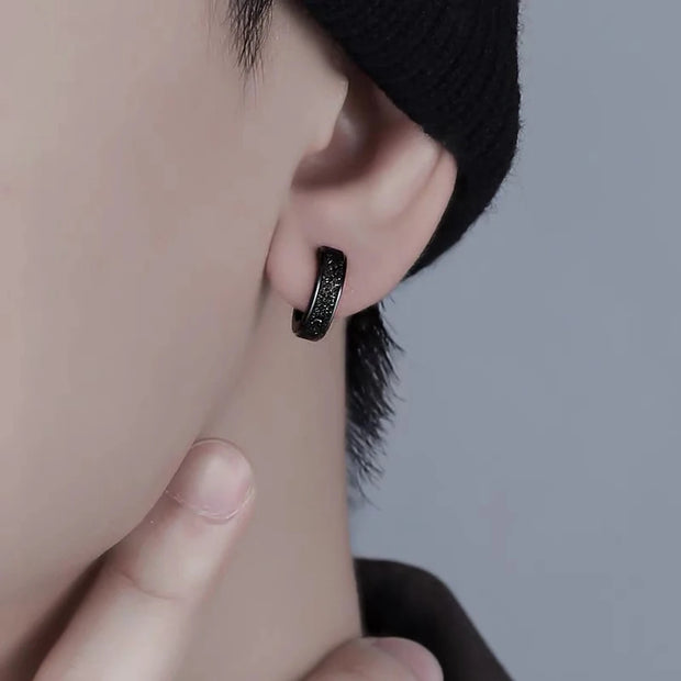 Men’s 18K Gold-Plated Stainless Steel Matte Hoop Earrings – Hypoallergenic & Durable - Gemora