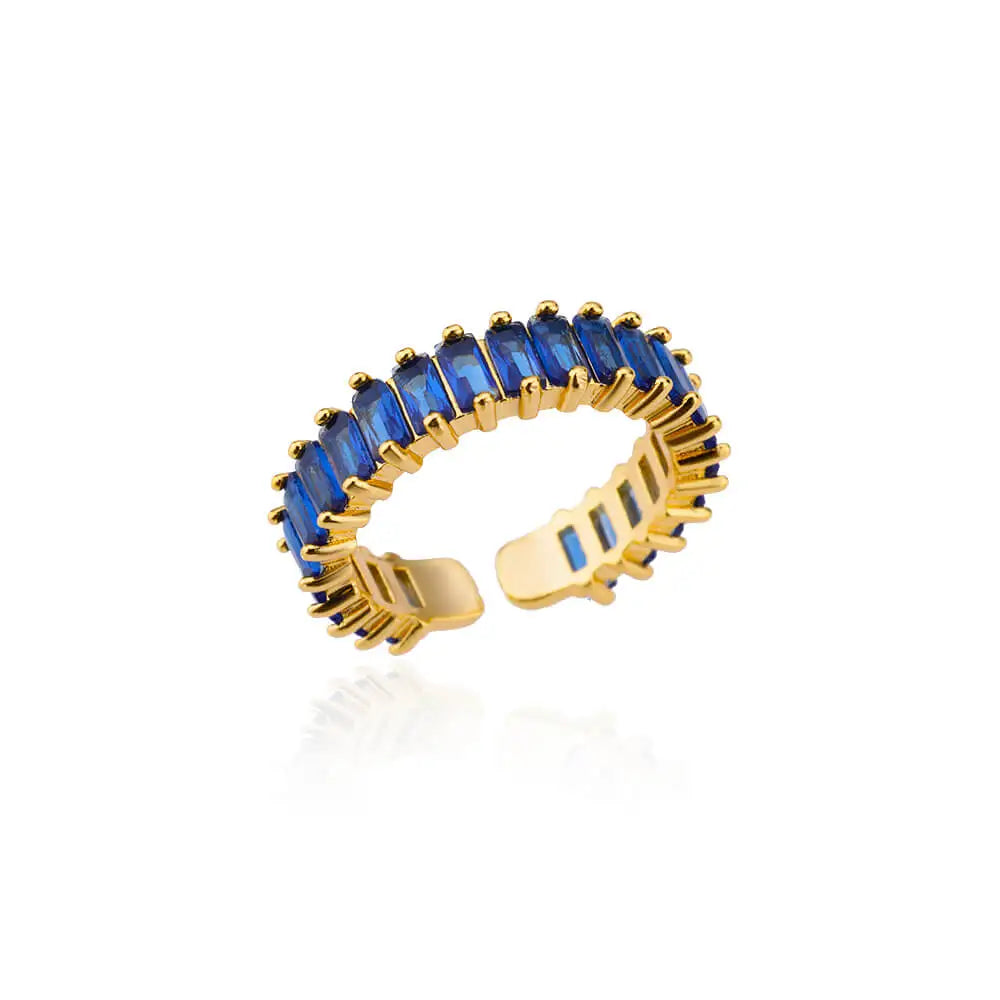 Men’s Gold Cubic Zirconia Square Ring – Stainless Steel Luxury Wedding Jewelry