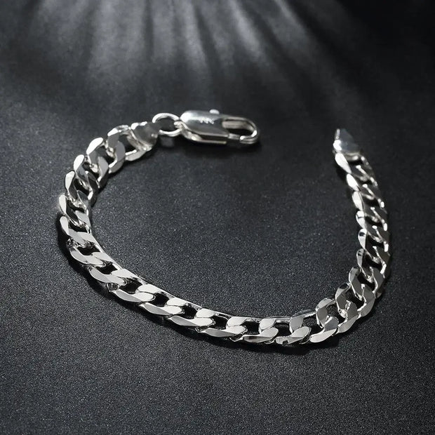 Men’s 18K Gold-Plated 6mm Sterling Silver Chain Bracelet – Luxury K-Pop Style - Gemora