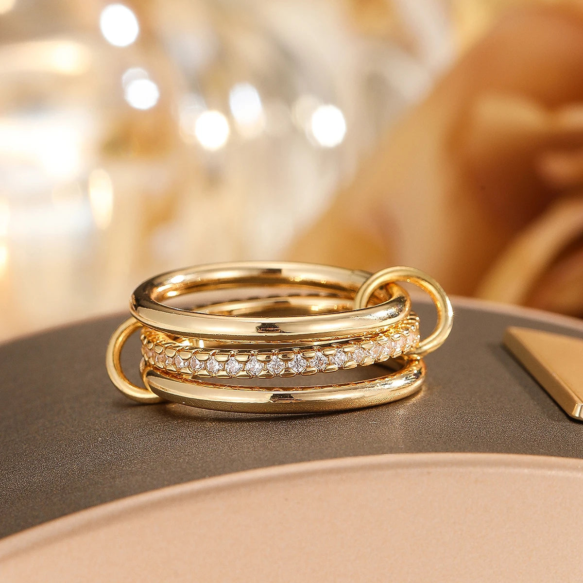 Two-Tone Stacking Ring – Hypoallergenic Copper Jewelry for Women