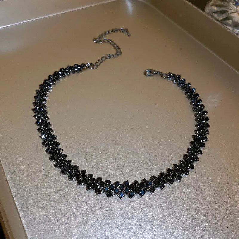 Luxury Rhinestone Choker Necklace – Women’s Geometric Crystal Jewelry
