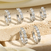 Zircon Huggie Earrings – White Gold Cartilage & Ear Cuff Jewelry - Gemora