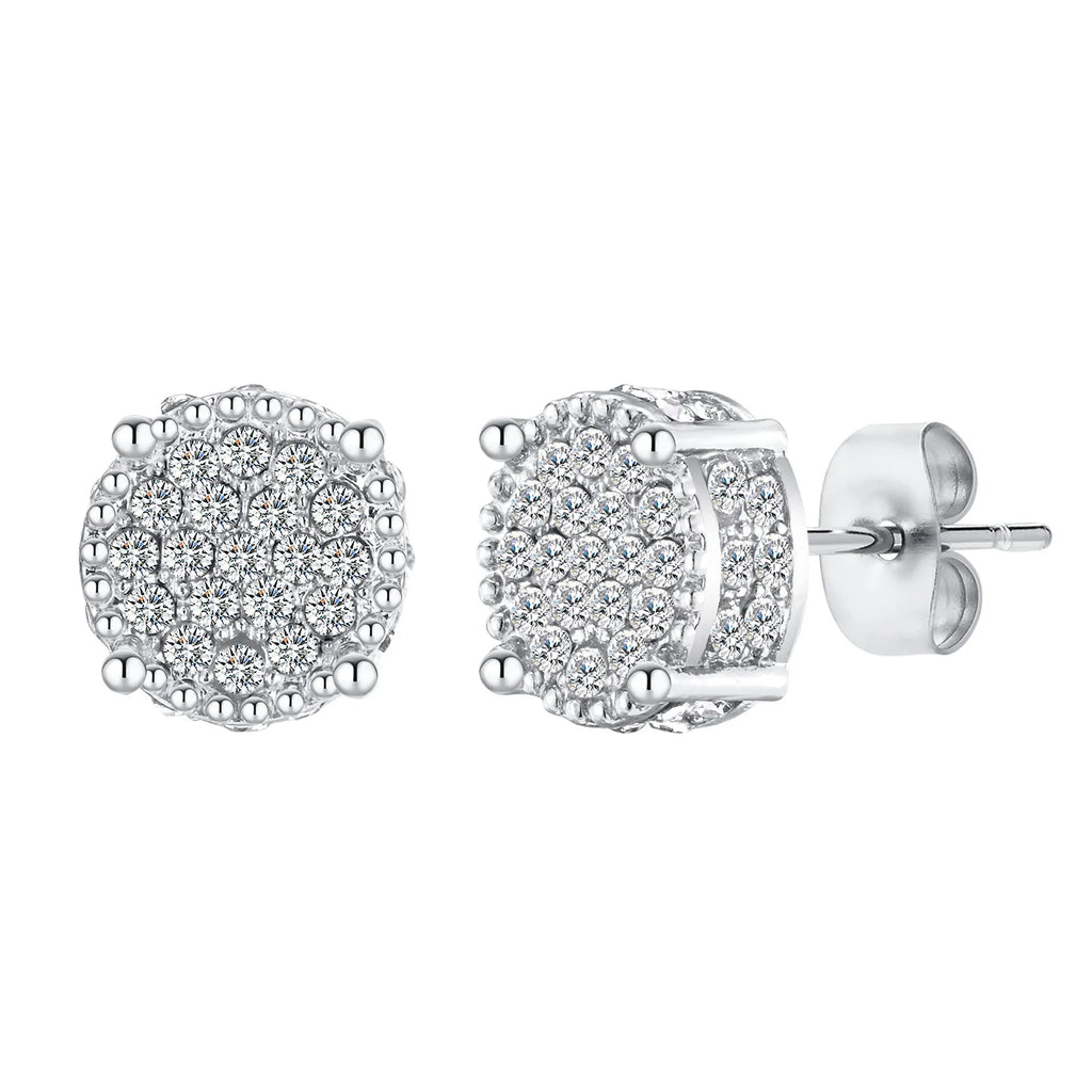 Men’s Luxury CZ Stone Stud Earrings – Gold Color, Perfect Gift
