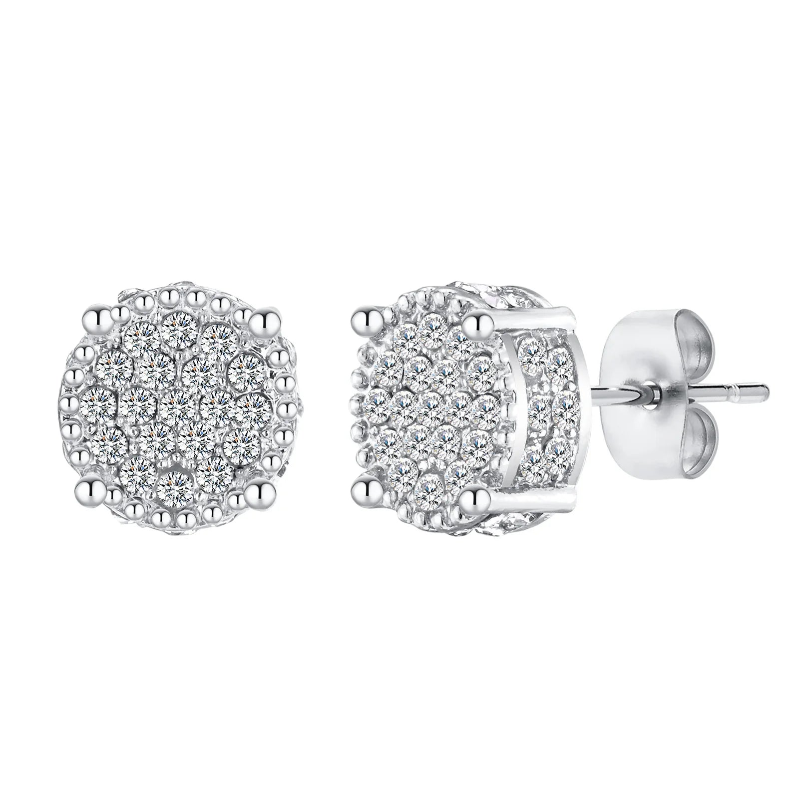 Men’s Luxury CZ Stone Stud Earrings – Gold Color, Perfect Gift