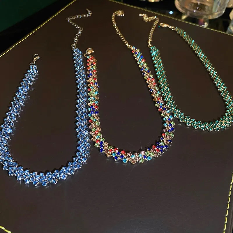 Luxury Rhinestone Choker Necklace – Women’s Geometric Crystal Jewelry