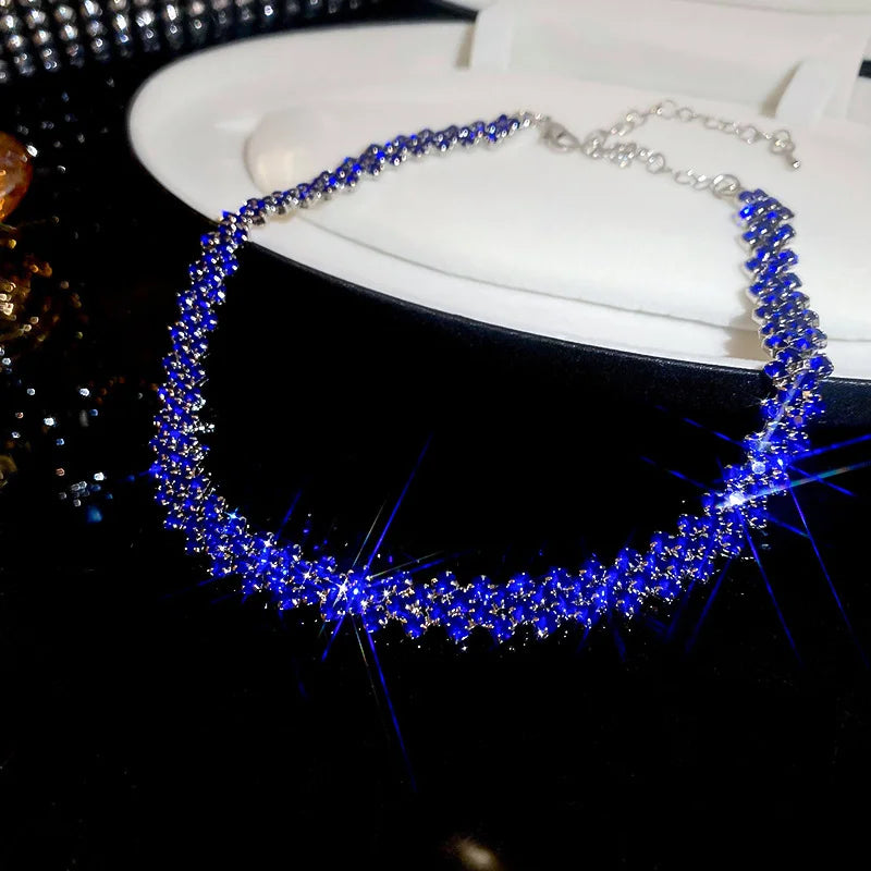 Luxury Rhinestone Choker Necklace – Women’s Geometric Crystal Jewelry