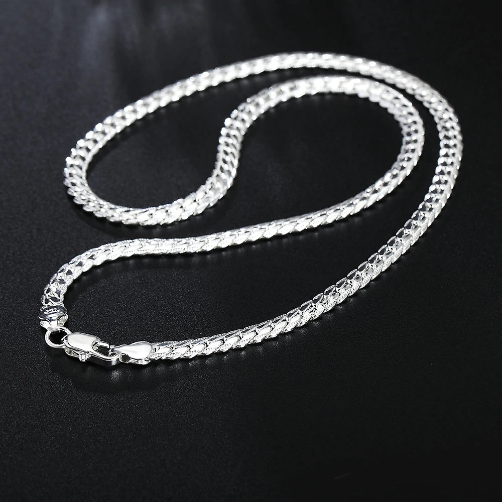 Men’s Silver Luxury Necklace Chain – 6mm Wide, 20–60cm Adjustable