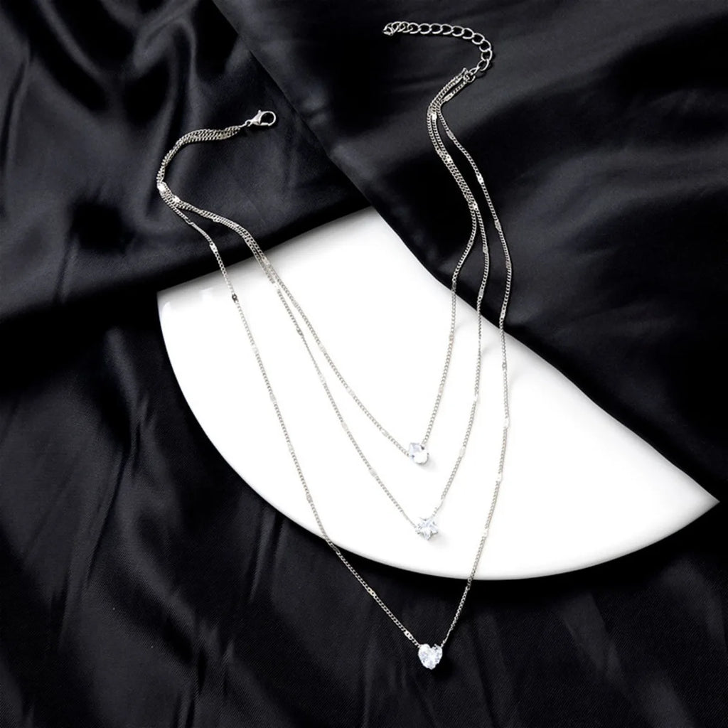 Trendy Zircon Pendant Necklace – Multilayer Choker Jewelry for Women