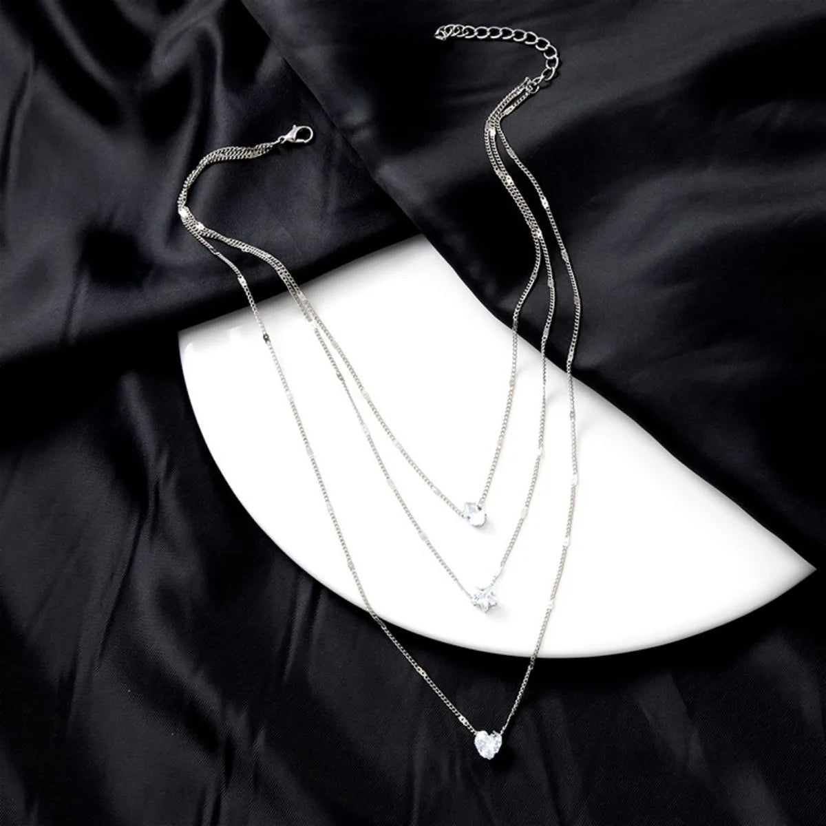 Trendy Zircon Pendant Necklace – Multilayer Choker Jewelry for Women