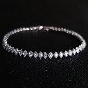2024 Luxury Silver Tennis Bracelet for Women – Marquise, Oval & Square Cut Design - Gemora