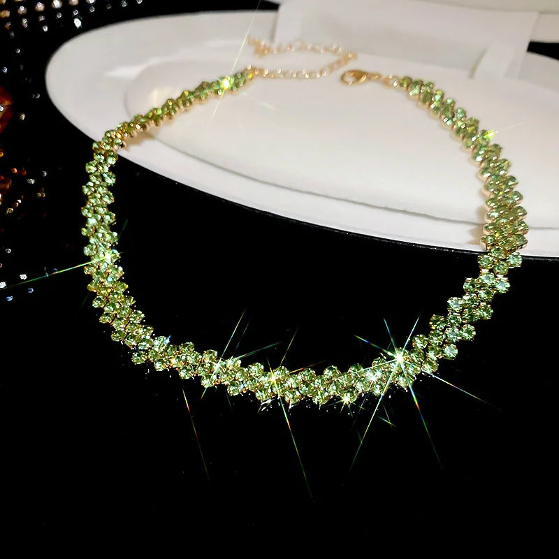 Luxury Rhinestone Choker Necklace – Women’s Geometric Crystal Jewelry