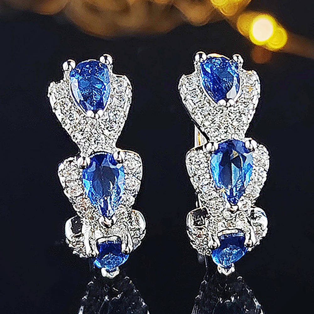 Elegant Round Rhinestone Drop Earrings – Women’s Luxury Dangle Jewelry