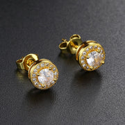 Men’s Luxury CZ Stone Stud Earrings – Gold Color, Perfect Gift - Gemora