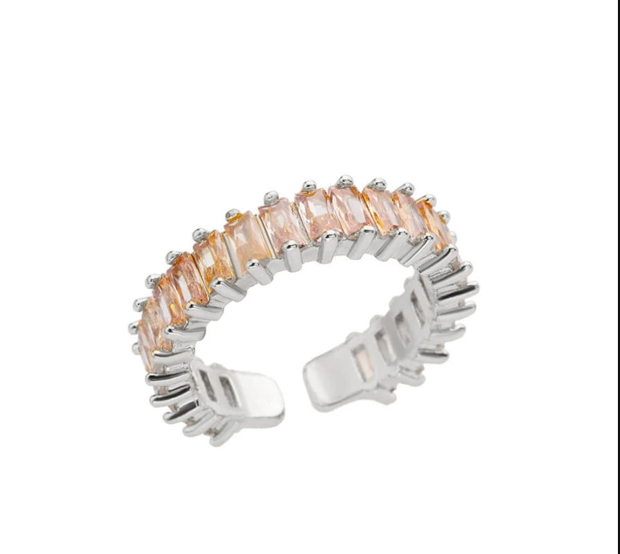 Men’s Gold Cubic Zirconia Square Ring – Stainless Steel Luxury Wedding Jewelry