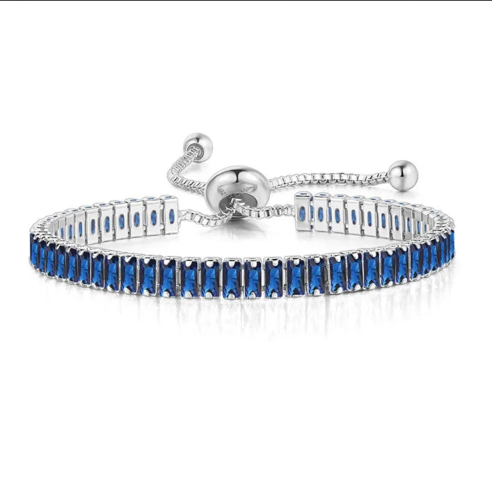 Men’s Black Crystal Tennis Bracelet – Luxury Iced-Out Cubic Zirconia Adjustable