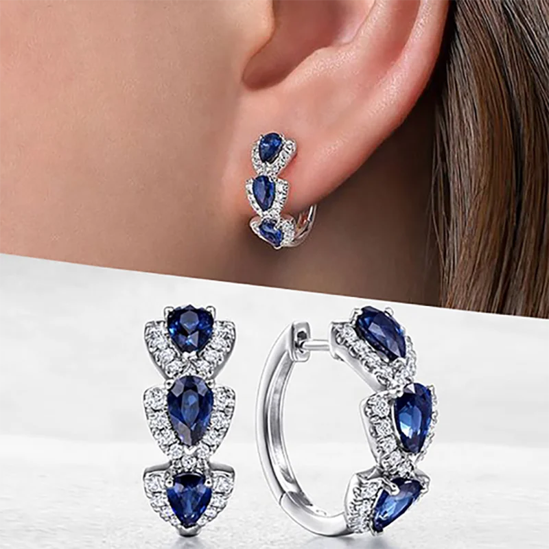 Elegant Round Rhinestone Drop Earrings – Women’s Luxury Dangle Jewelry