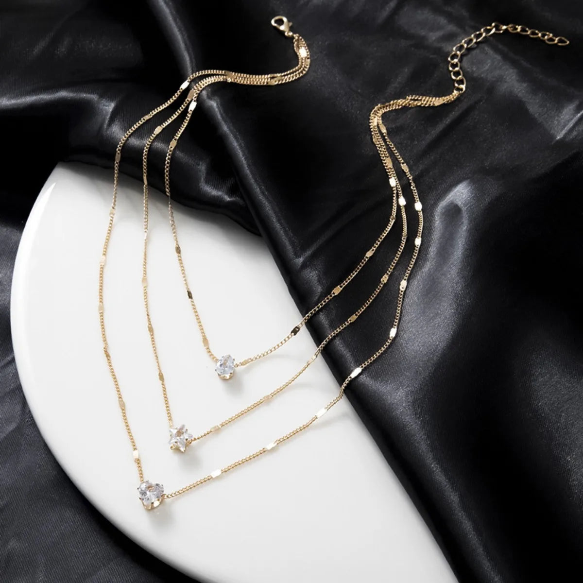 Trendy Zircon Pendant Necklace – Multilayer Choker Jewelry for Women