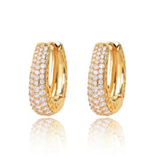 Luxury Gold Hoop Earrings with CZ Stones – Women’s Statement Circle Jewelry - Gemora
