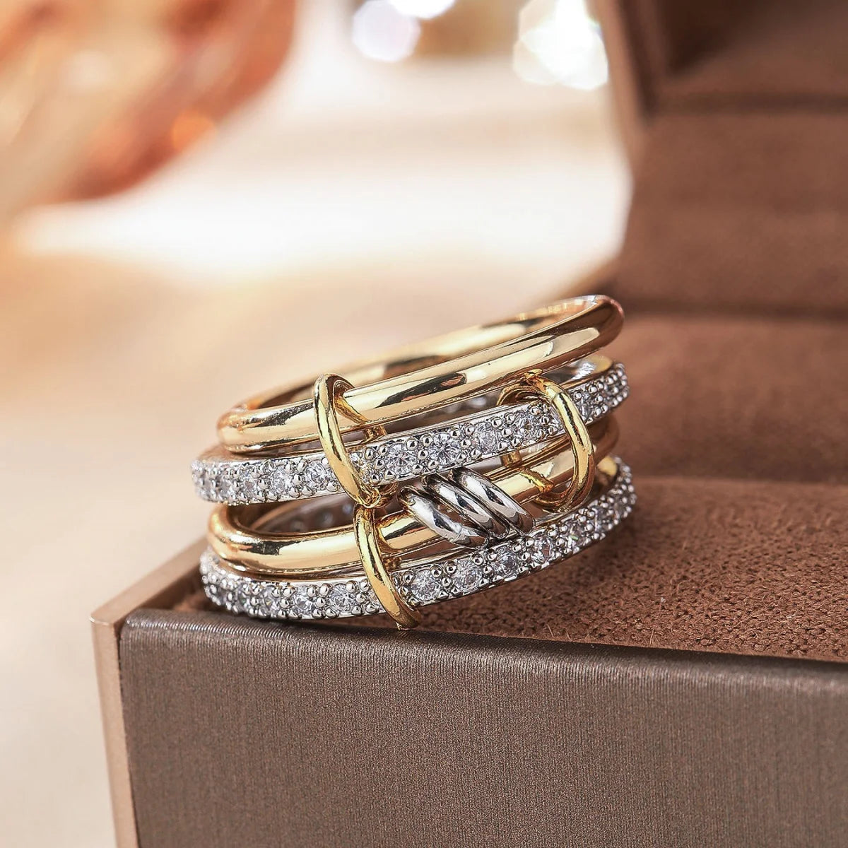 Two-Tone Stacking Ring – Hypoallergenic Copper Jewelry for Women