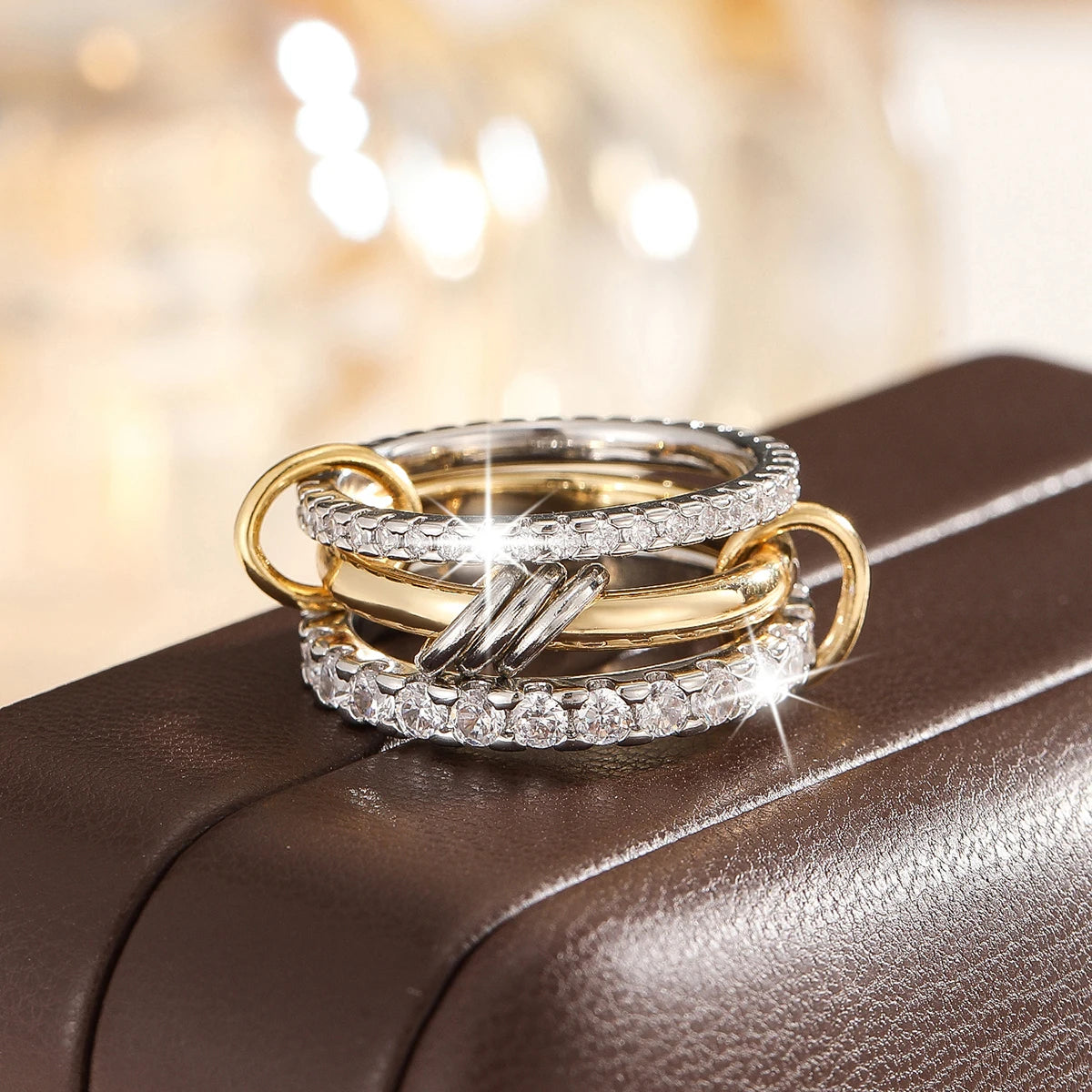 Two-Tone Stacking Ring – Hypoallergenic Copper Jewelry for Women