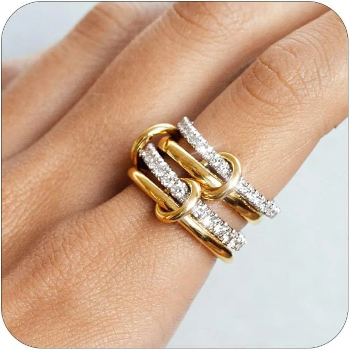 Two-Tone Stacking Ring – Hypoallergenic Copper Jewelry for Women