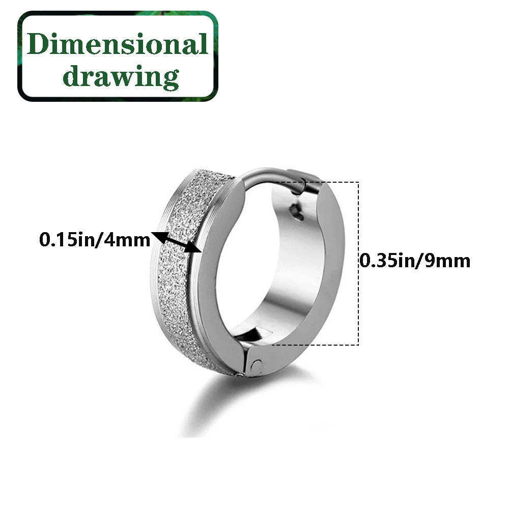 Men’s 18K Gold-Plated Stainless Steel Matte Hoop Earrings – Hypoallergenic & Durable