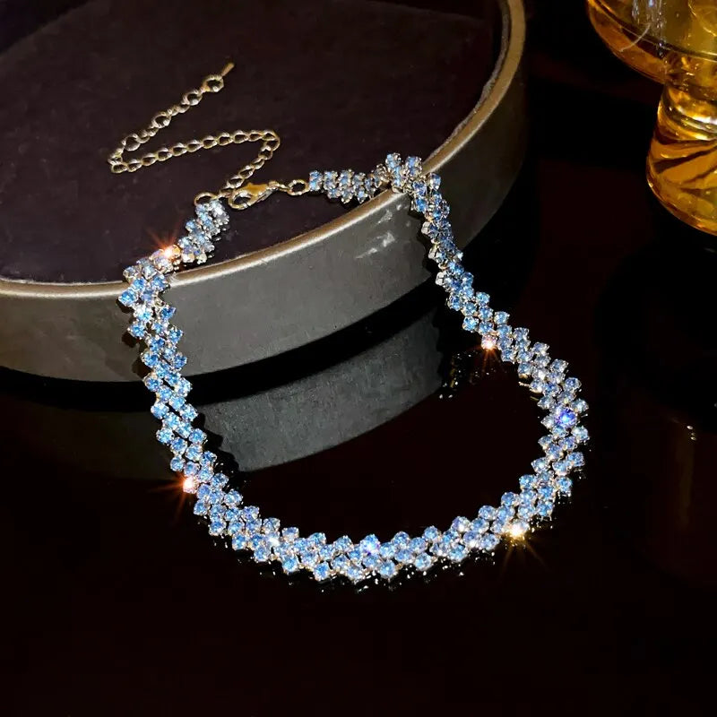 Luxury Rhinestone Choker Necklace – Women’s Geometric Crystal Jewelry